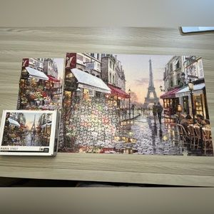 Paris Scene Letter Back Guide Jig Saw puzzle missing 1 piece